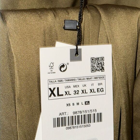 ZARA | Olive Green | SATIN EFFECT JUMPSUIT WITH BELT - Picture 11 of 12